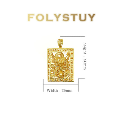 [FOLYSTUY (K148)] 24k gold filled The relief dragon-shaped pendant