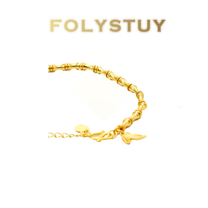 【FOLYSTUY(W40)】24k gold filled Elegant Bamboo Joint Hand Chain