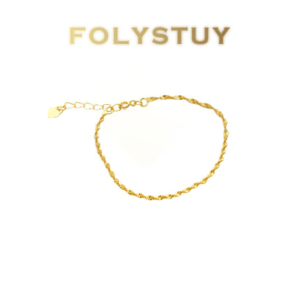 【FOLYSTUY (W166)】24k gold filled Water Ripple Bracelet