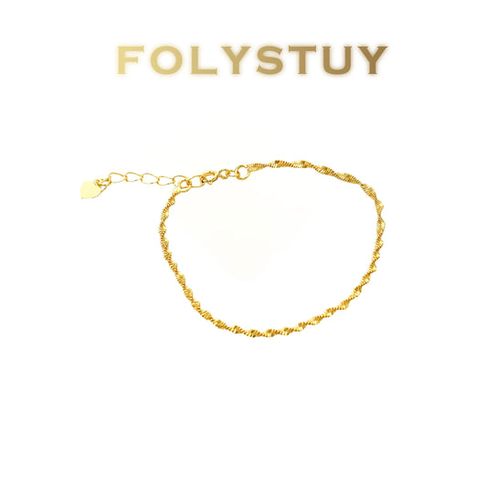 【FOLYSTUY (W166)】24k gold filled Water Ripple Bracelet