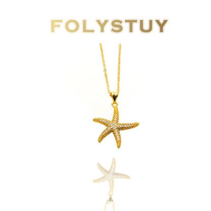【FOLYSTUY (K137) 】24k gold filled Exquisite Starfish Pendant
