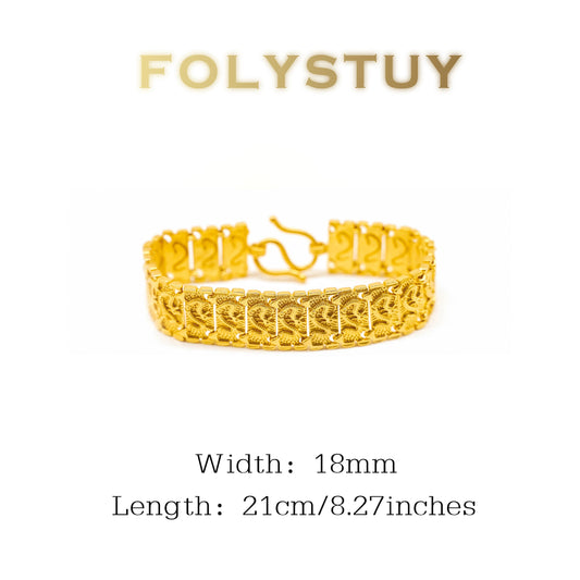 【FOLYSTUY (YNW04)】24k gold filled Dragon Watch Strap Bracelet