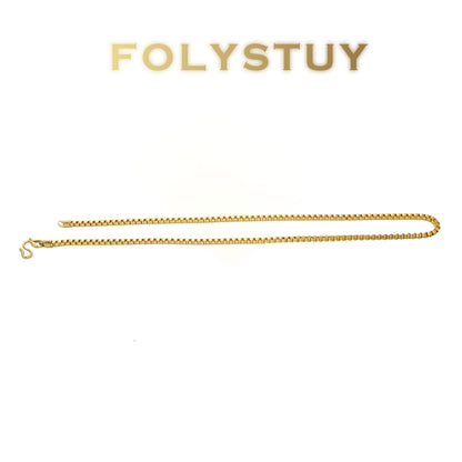 [folystudy (Y59)] 24k gold filled Necklace: Chain and chain exudes timeless elegance