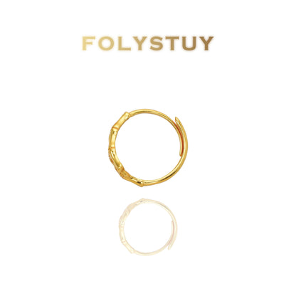 【FOLYSTUY(YNZ56)】24k gold filled Elegant Bamboo - Inspired Ring