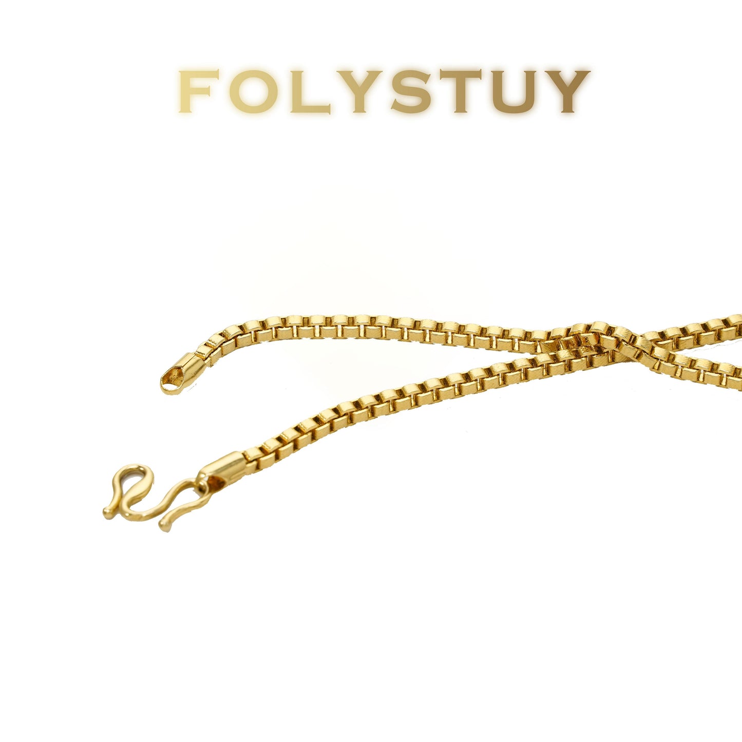 [folystudy (Y59)] 24k gold filled Necklace: Chain and chain exudes timeless elegance