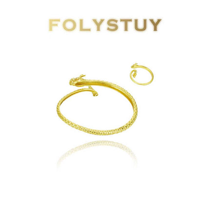 [FOLYSTUY (YNT03)] 24k gold filled Dragon Bangle With Dragon Ring