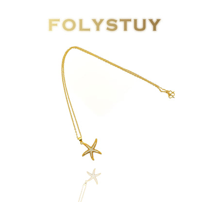 【FOLYSTUY (K137) 】24k gold filled Exquisite Starfish Pendant