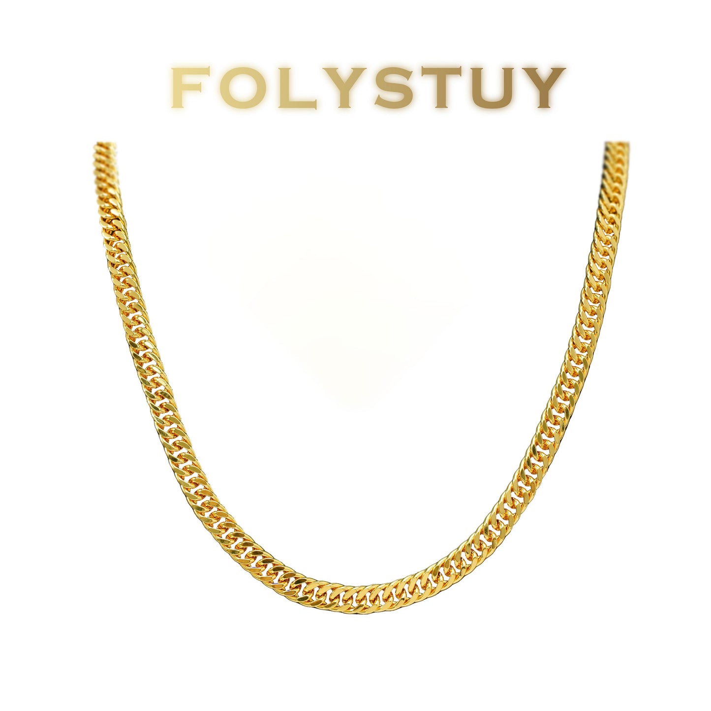 [FOLYSTUY (Y131)] 24k gold filled Cuban Chain Necklace