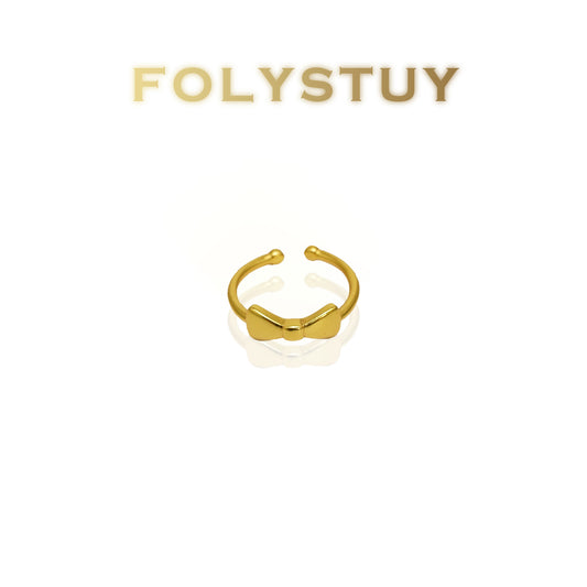 [FOLYSTUY(YNZ58)] 24k gold filled Bowknot open ring