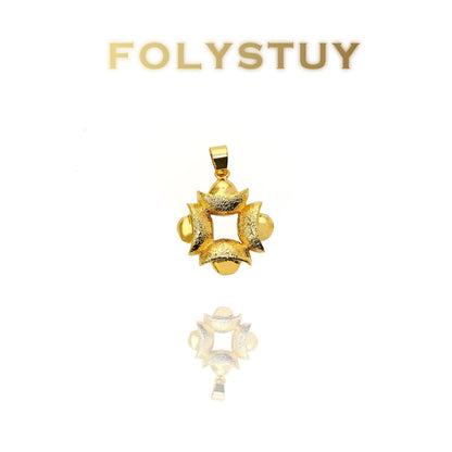 【FOLYSTUY (K138)】24k gold filled Yuanbao Flower Pendant