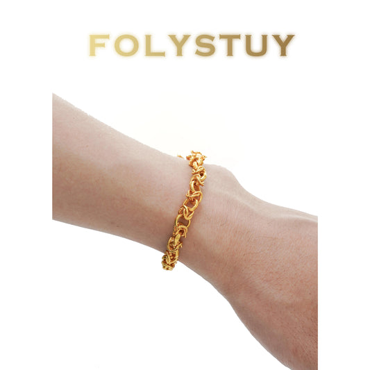 【FOLYSTUY(YNW15)】24k gold filled Dragon Bone Hand Chain