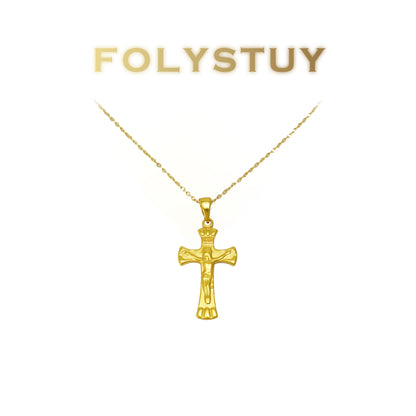 FOLYSTUY(YNK18) 24k gold filled cross pendent