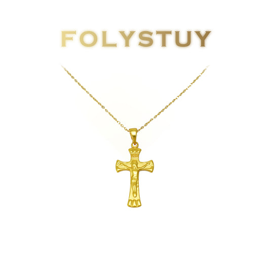 FOLYSTUY(YNK18) 24k gold filled cross pendent