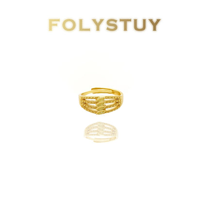 【FOLYSTUY(YNZ55)】24k gold filled Exquisitely Designed Ancient  Three-in-one ring