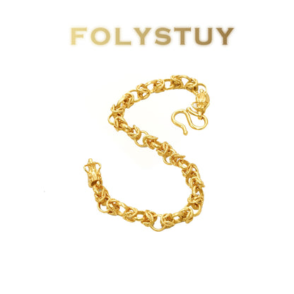 【FOLYSTUY(YNW15)】24k gold filled Dragon Bone Hand Chain