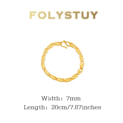 【FOLYSTUY (YNW07)】24k gold filled Wheat Ears Bracelet