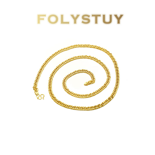 【FOLYSTUY (Y134)】24k gold filled Cuban Chain Necklace