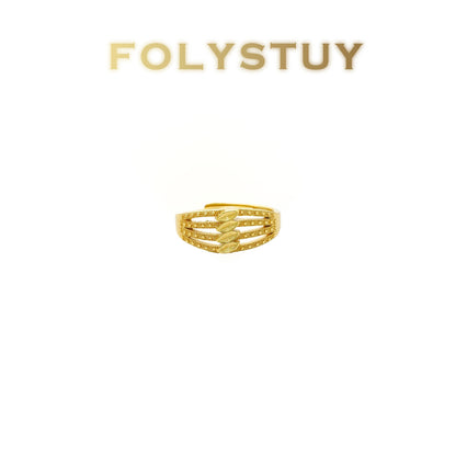 【FOLYSTUY(YNZ55)】24k gold filled Exquisitely Designed Ancient  Three-in-one ring