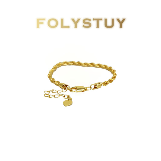 [FOLYSTUY (W180)] 24k gold filled Twisted bracelet