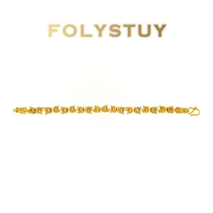 【FOLYSTUY(YNW17)】24k gold filled Dragon Bone Tank Bracelet
