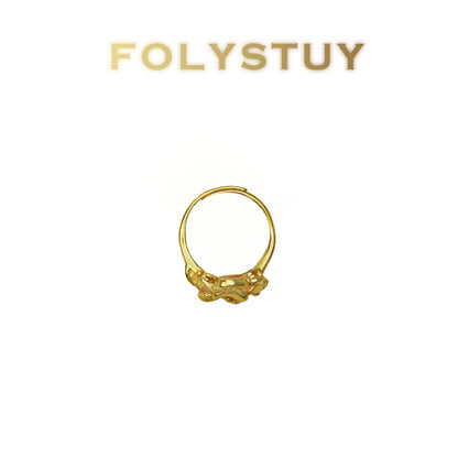 【FOLYSTUY(YNZ60)】24k gold filled Blooming flowers-Gold Floral Design Jewelry