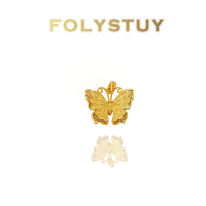 【FOLYSTUY(K140)】24k gold filled Gorgeous Butterfly Hollow-Out Pendant