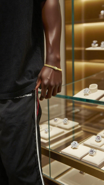 【FOLYSTUY (W159)】24k gold filled Watch Chain Bracelet
