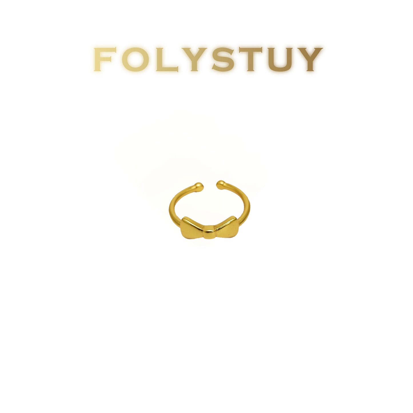 [FOLYSTUY(YNZ58)] 24k gold filled Bowknot open ring