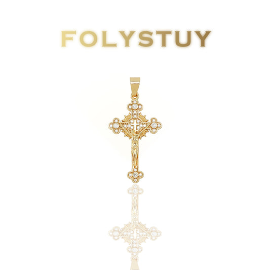 FOLYSTUY(K144) 24k gold filled Cross pendant
