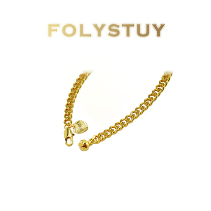 【FOLYSTUY(W162)】24k gold filled Minimalist Cuban Bracelet