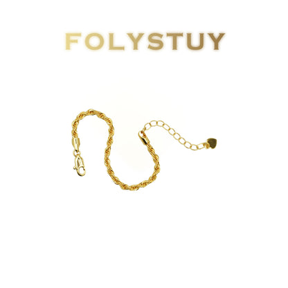 [FOLYSTUY (W180)] 24k gold filled Twisted bracelet