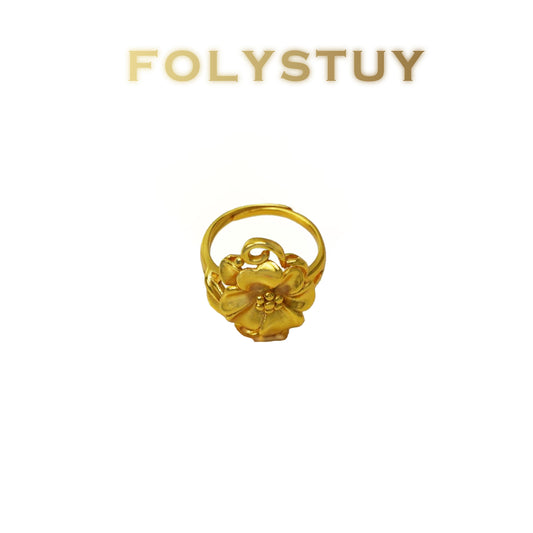 【FOLYSTUY(YNZ60)】24k gold filled Blooming flowers-Gold Floral Design Jewelry