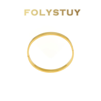 【FOLYSTUY (T68)】24k gold filled Crushed Ice Bangle