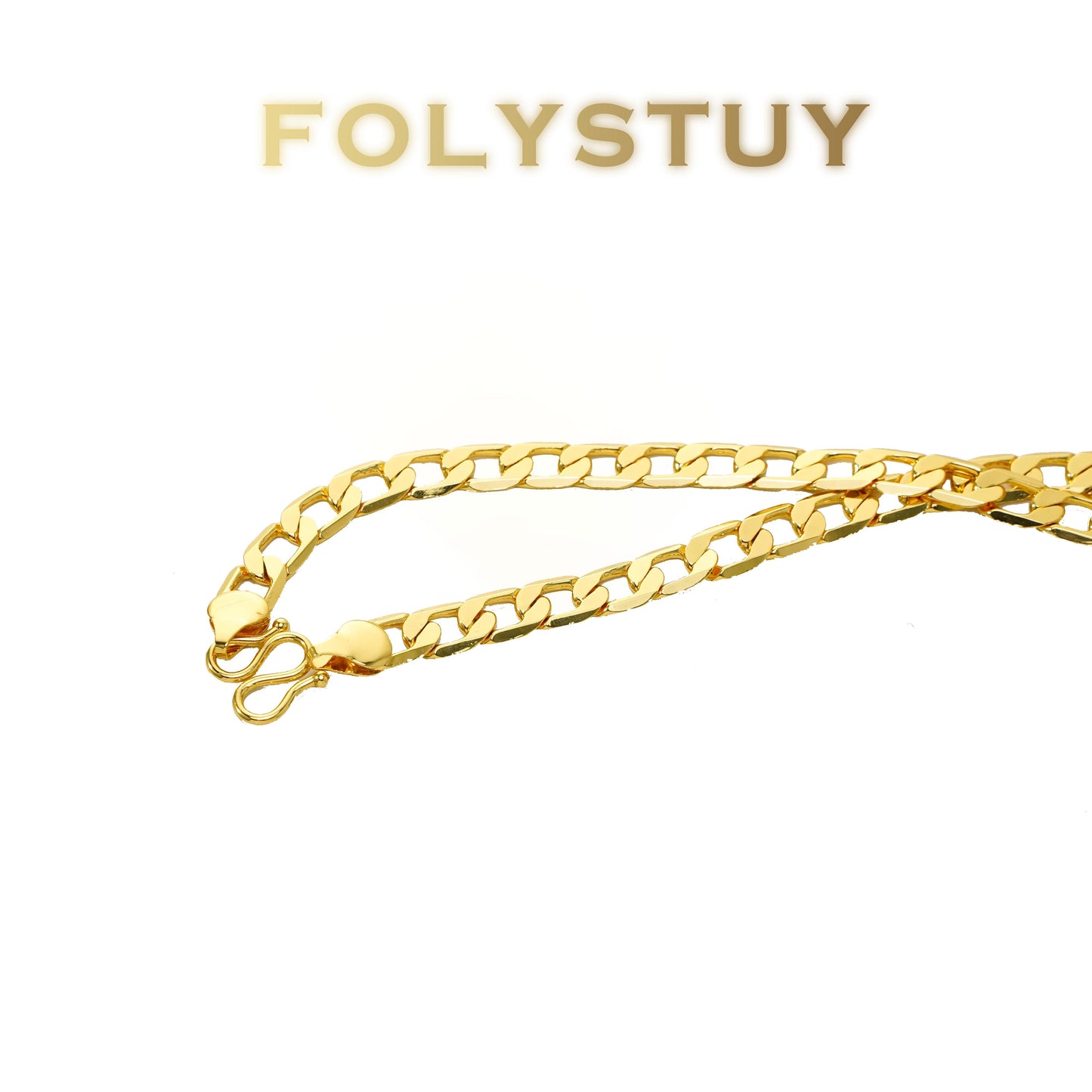 【FOLYSTUY (Y139)】24k gold filled Plain Cuban Chain Necklace