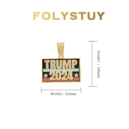 【FOLYSTUY (YNK02)】24k gold filled Trump Pendant