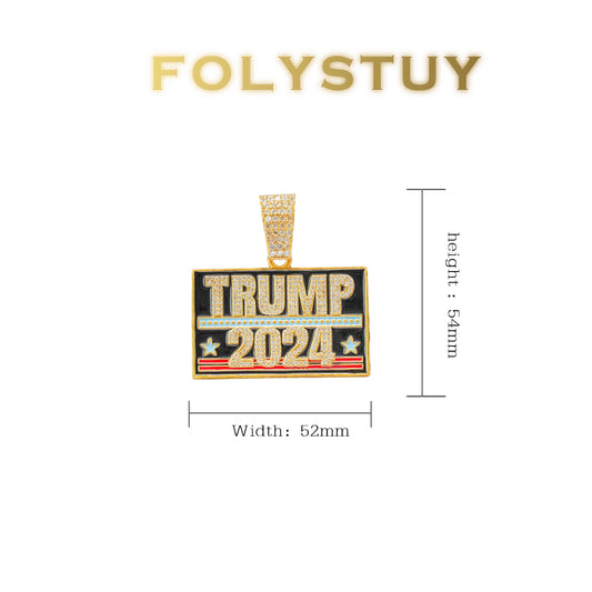 【FOLYSTUY (YNK02)】24k gold filled Trump Pendant