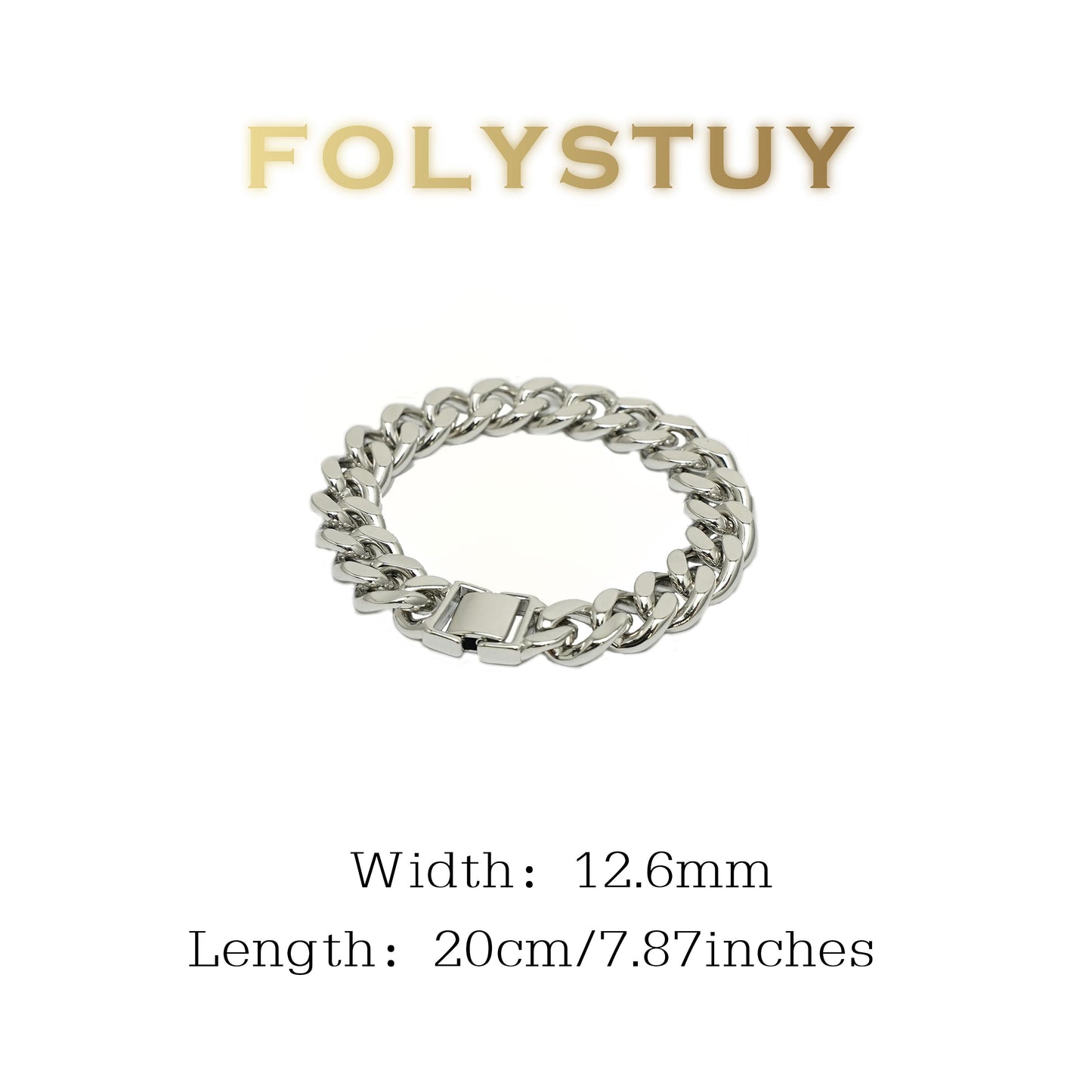 [FOLYSTUY (W179)] 24k gold filled Silver large Cuba bracelet