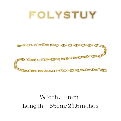 【FOLYSTUY (Y146)】24k gold filled O-shaped necklace