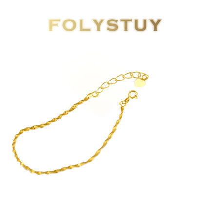 【FOLYSTUY (W166)】24k gold filled Water Ripple Bracelet