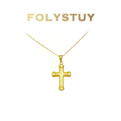 FOLYSTUY(YNK19) 24k gold filled cross pendent