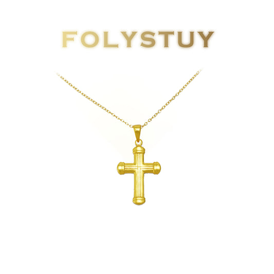 FOLYSTUY(YNK19) 24k gold filled cross pendent