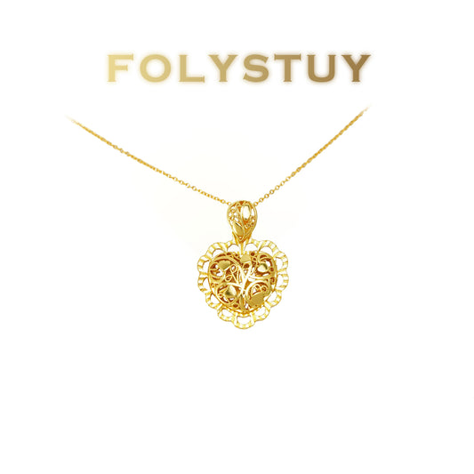FOLYSTUY(K146) 24k gold filled Love bud pendant