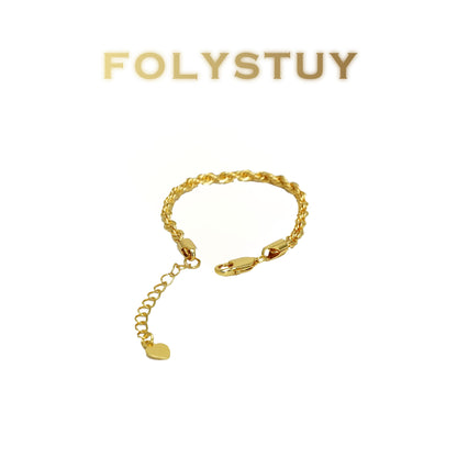 [FOLYSTUY (W180)] 24k gold filled Twisted bracelet