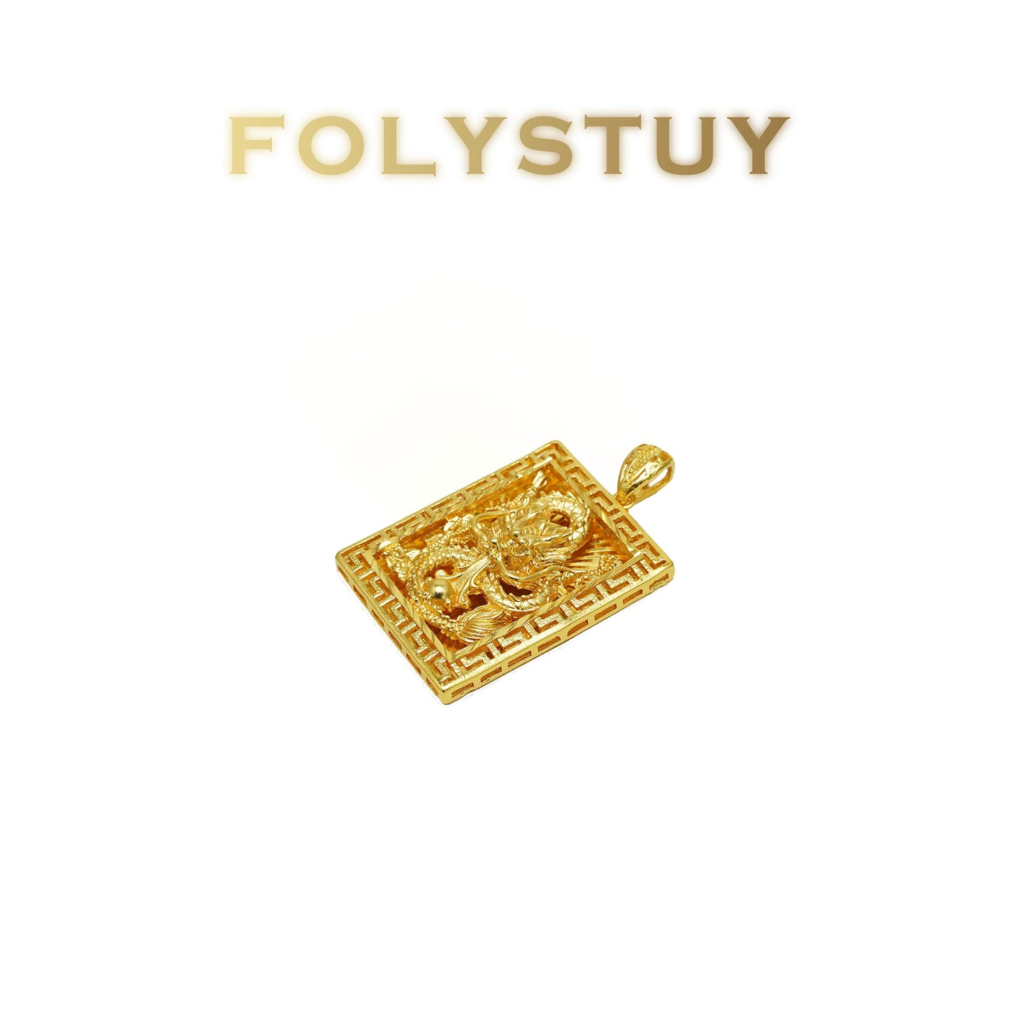[FOLYSTUY (K148)] 24k gold filled The relief dragon-shaped pendant