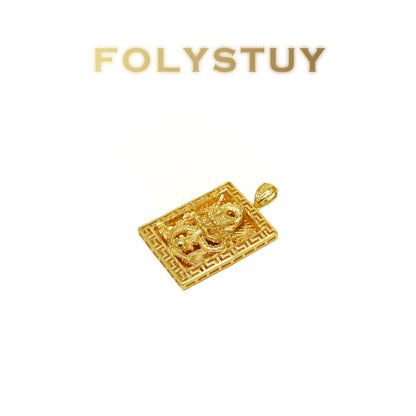[FOLYSTUY (K148)] 24k gold filled The relief dragon-shaped pendant