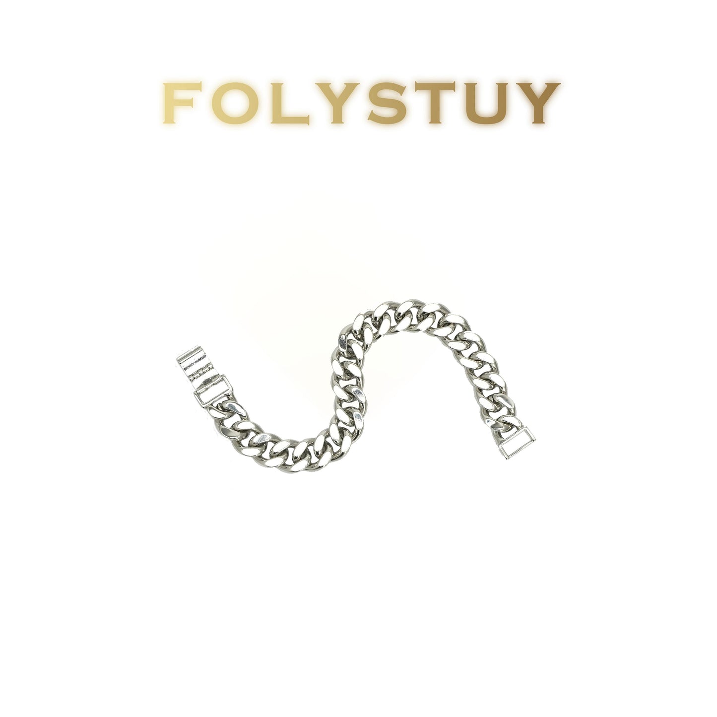 [FOLYSTUY (W179)] 24k gold filled Silver large Cuba bracelet