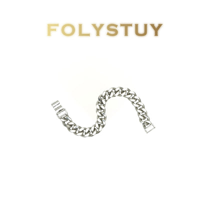 [FOLYSTUY (W179)] 24k gold filled Silver large Cuba bracelet