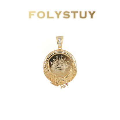 FOLYSTUY(K143) 24k gold filled Eagle's Hold Pendant