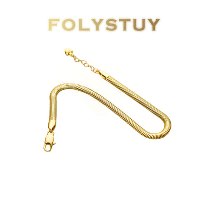 【FOLYSTUY(W171)】24k gold filled Elegant Snake Bone Bracelet