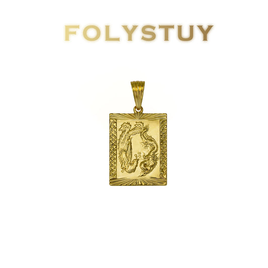 FOLYSTUY(K142) 24k gold filled Dragon and phoenix pendant